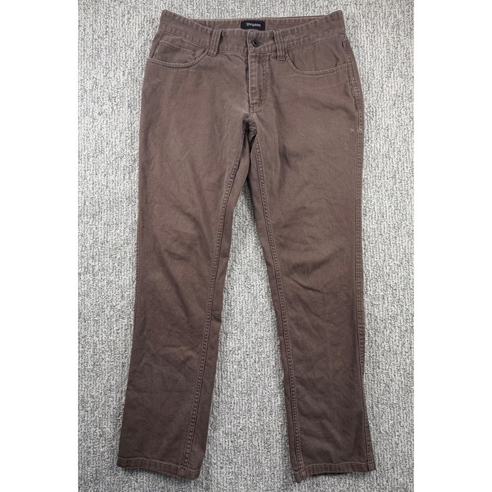Brixton Grain Pant Men 32/32(30.5) Brown Slim Fit Stretch Cotton Twill Trousers